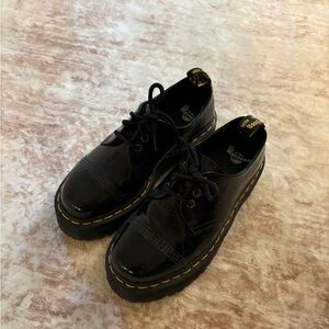 Dr. Martens Black Shiny Platform Shoes